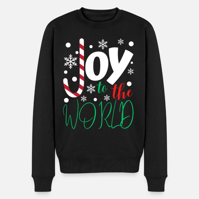 Freude in der Welt - Männer Premium Bio Pullover - Schwarz