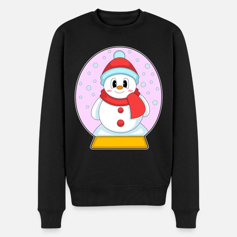 Schneemann Weihnachten Winterzeit - Männer Premium Bio Pullover - Schwarz