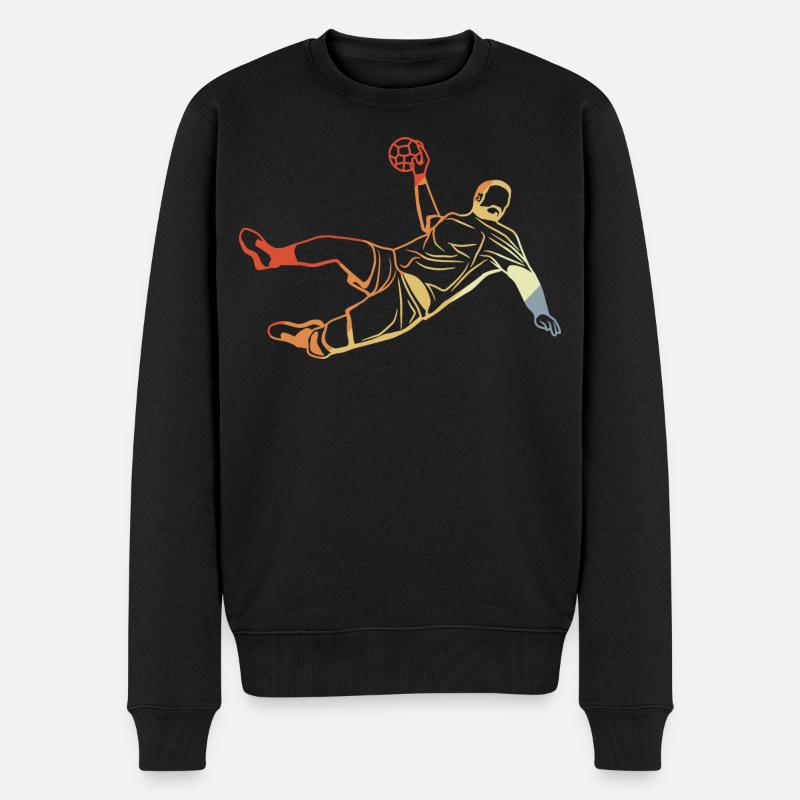 Joueur de handball rétro - Pull Premium bio Homme - noir