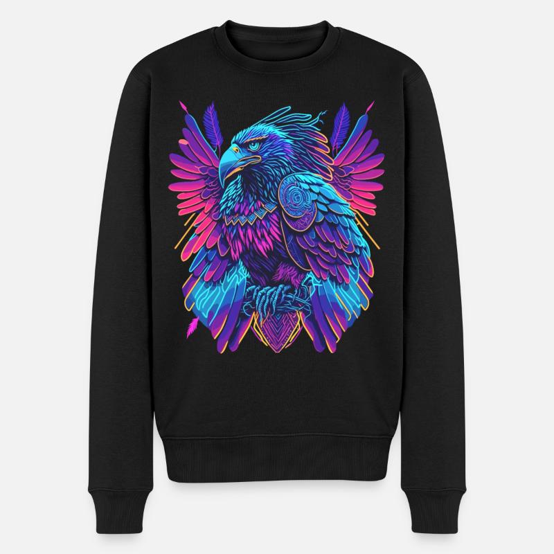 Néon Adler Synthwave Adler - Pull Premium bio Homme - noir