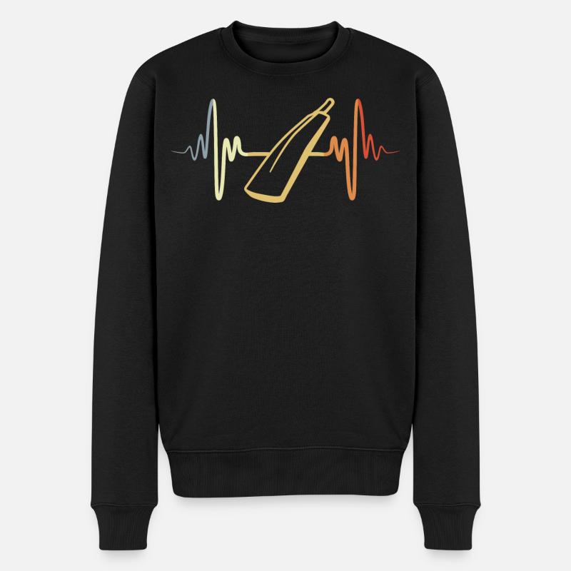 Kricketschläger Herzklopfen EKG - Männer Premium Bio Pullover - Schwarz
