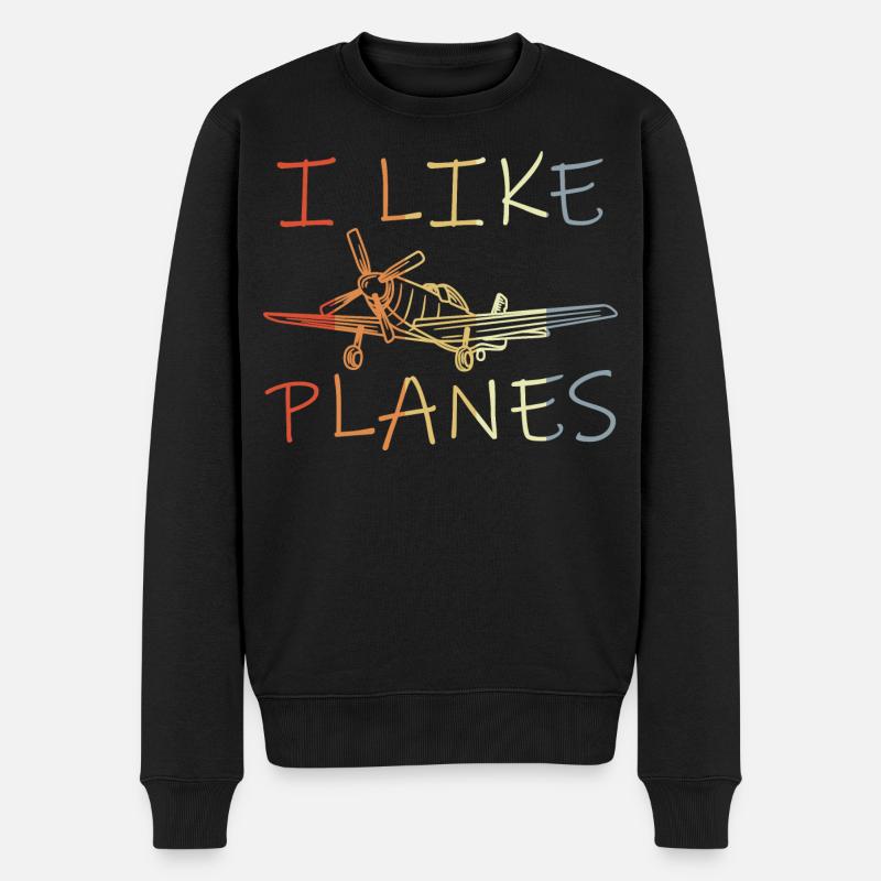 Plane Spotter - Männer Premium Bio Pullover - Schwarz