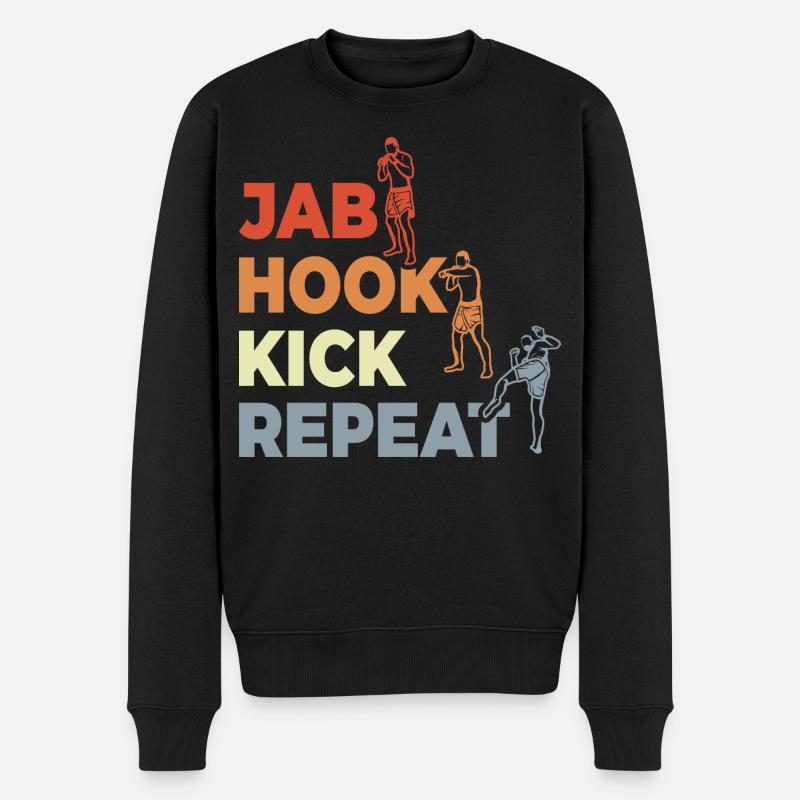 Jab Hook Kick Repeat - Pull Premium bio Homme - noir