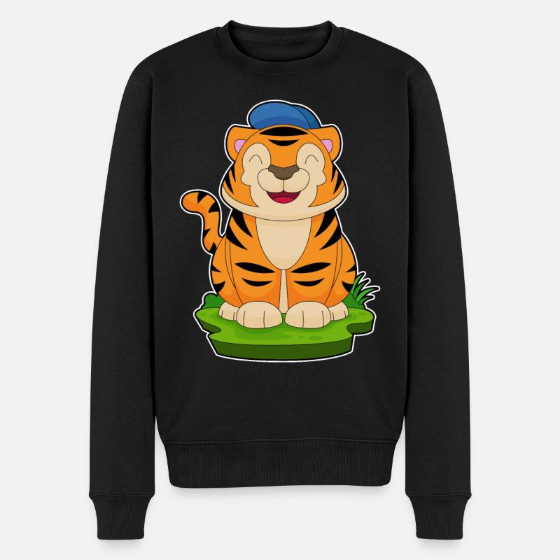 Casquette de tigre - Pull Premium bio Homme - noir