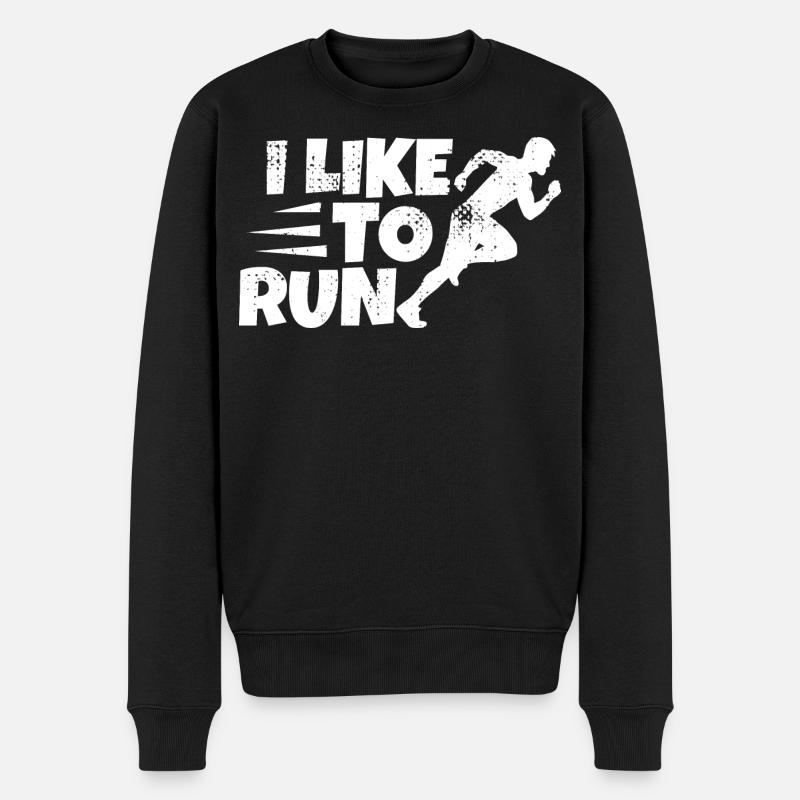Witziger Läufer Spruch - Männer Premium Bio Pullover - Schwarz