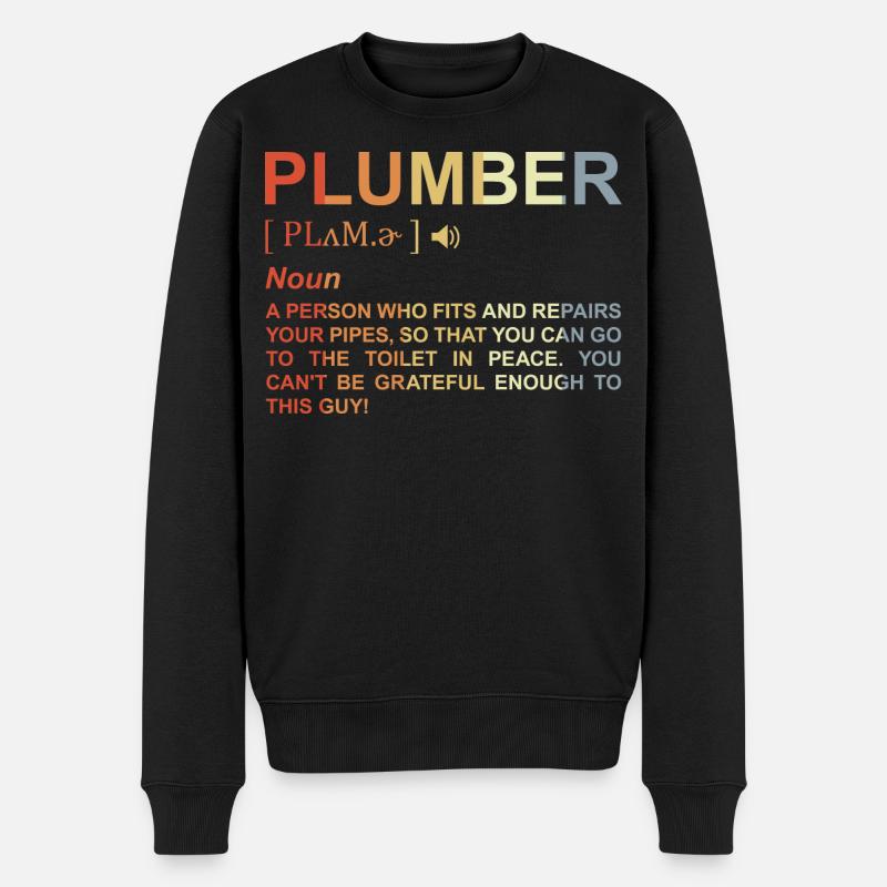 Klempner Begriff - Männer Premium Bio Pullover - Schwarz