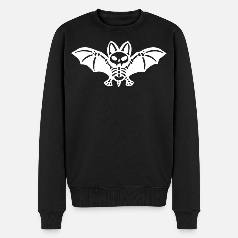 Skelettfledermaus - Männer Premium Bio Pullover - Schwarz