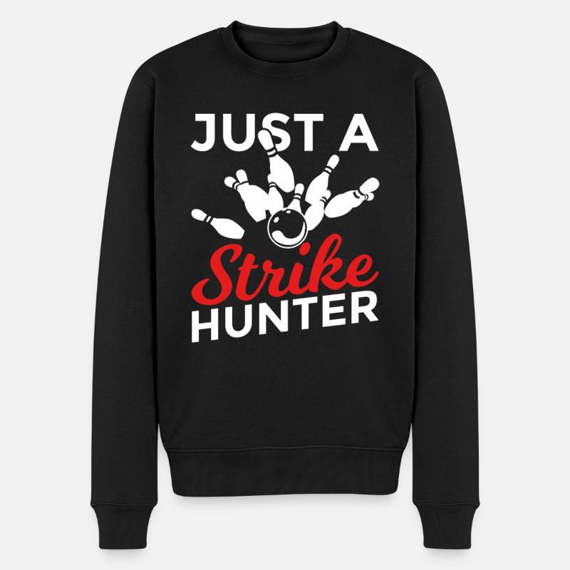 Just A Strike Hunter - Männer Premium Bio Pullover - Schwarz