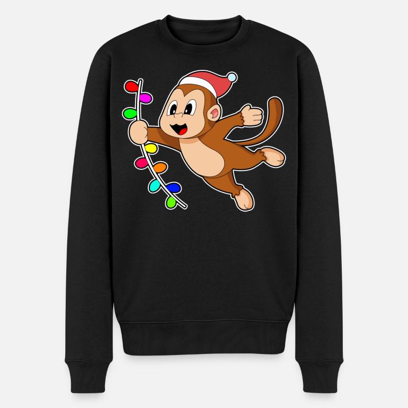 Singe Noël Liana - Pull Premium bio Homme - noir