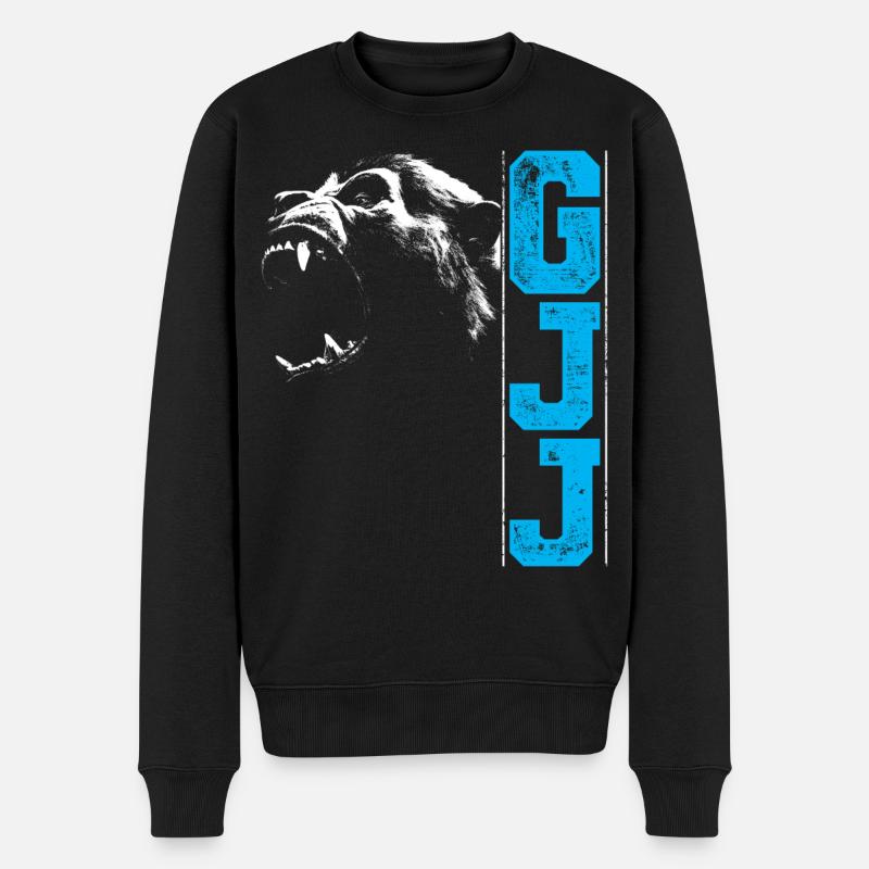 Guerrilla Jiu Jitsu Gorilla tête BJJ cadeau - Pull Premium bio Homme - noir