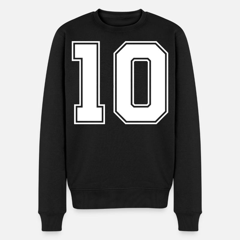 Nummer zehn 10 - Männer Premium Bio Pullover - Schwarz