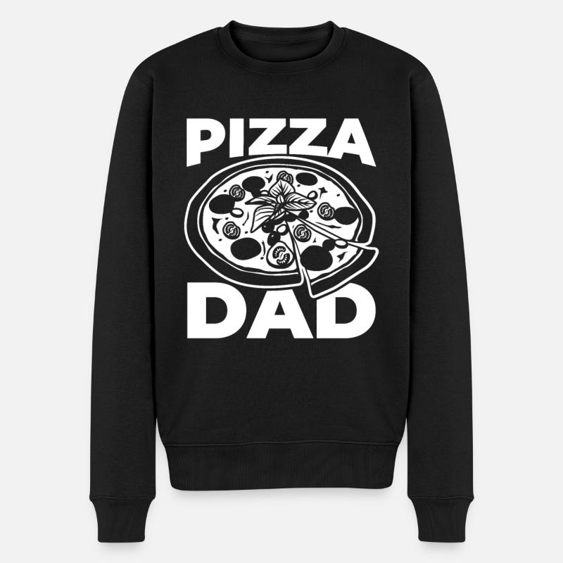 Pizza Papa - Männer Premium Bio Pullover - Schwarz