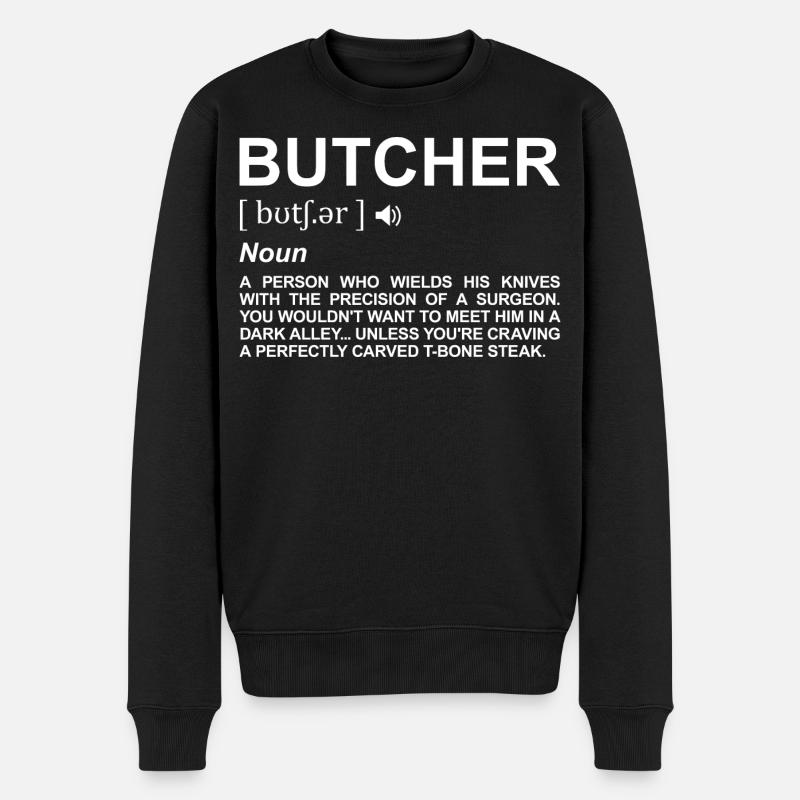 Définition de boucher - Pull Premium bio Homme - noir