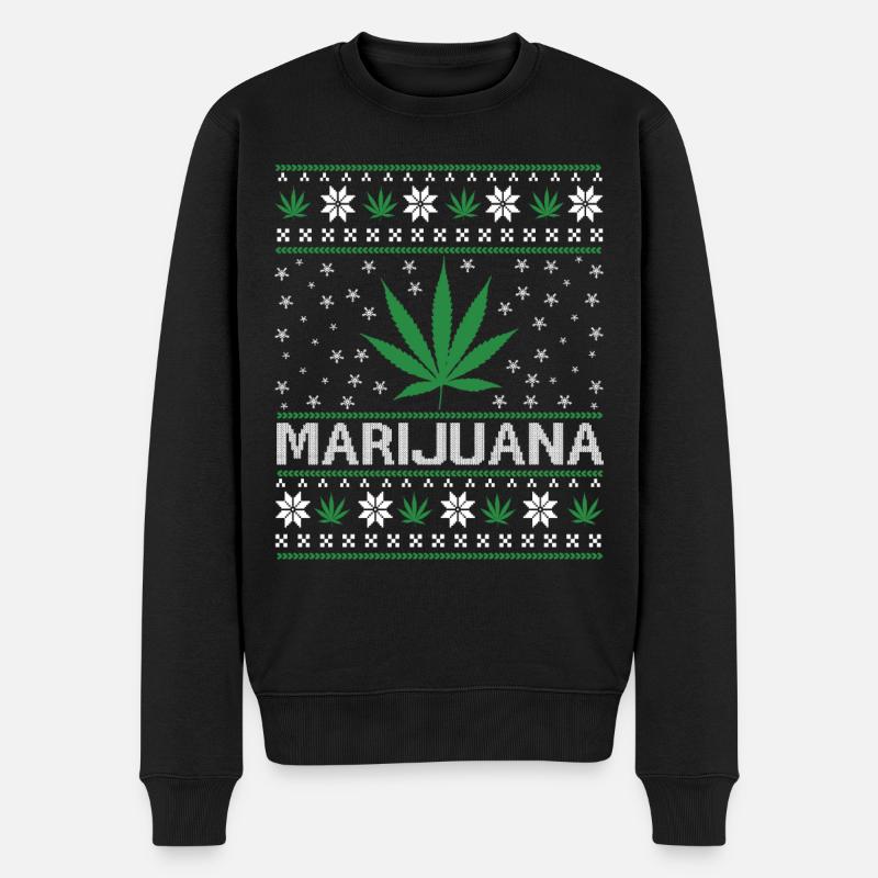 Noël de la marijuana, joyeux Noël - Pull Premium bio Homme - noir