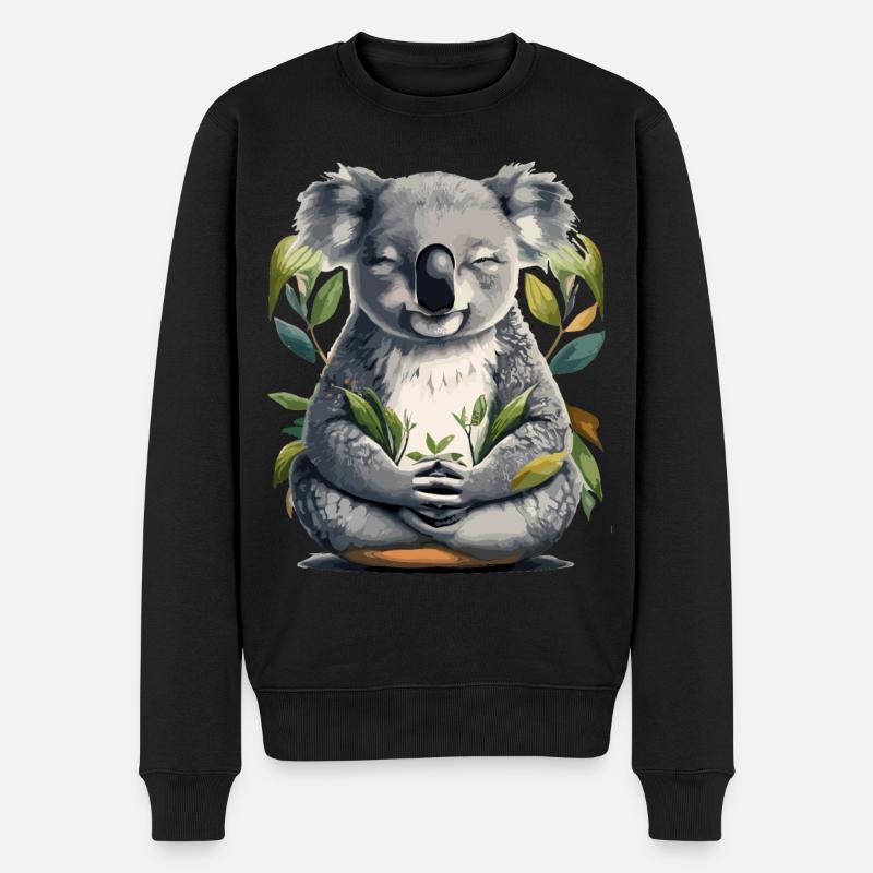 Méditation Koala - Pull Premium bio Homme - noir