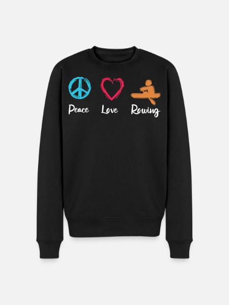 Peace, Love, Rowing - Men's Premium Organic Jumper - black