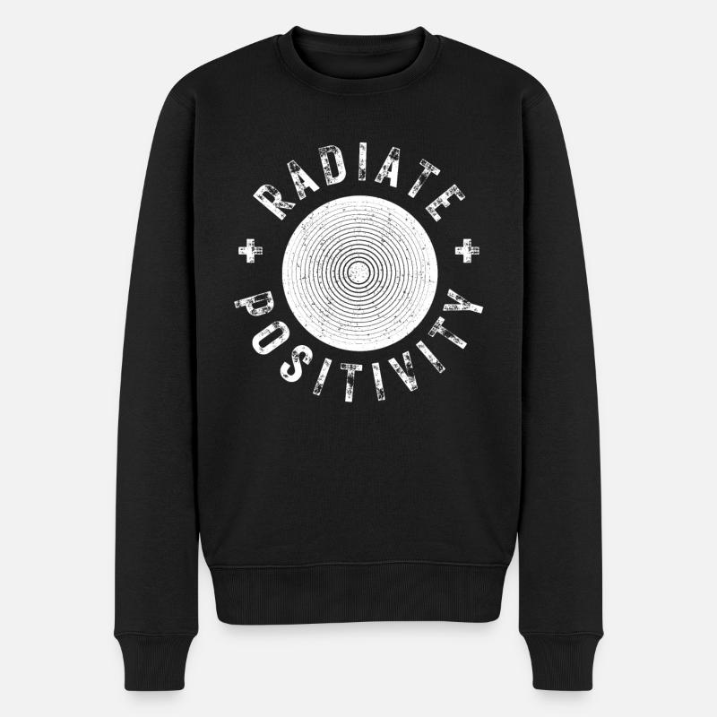 Exuding positivity modern distressed style - Men's Premium Organic Jumper - black