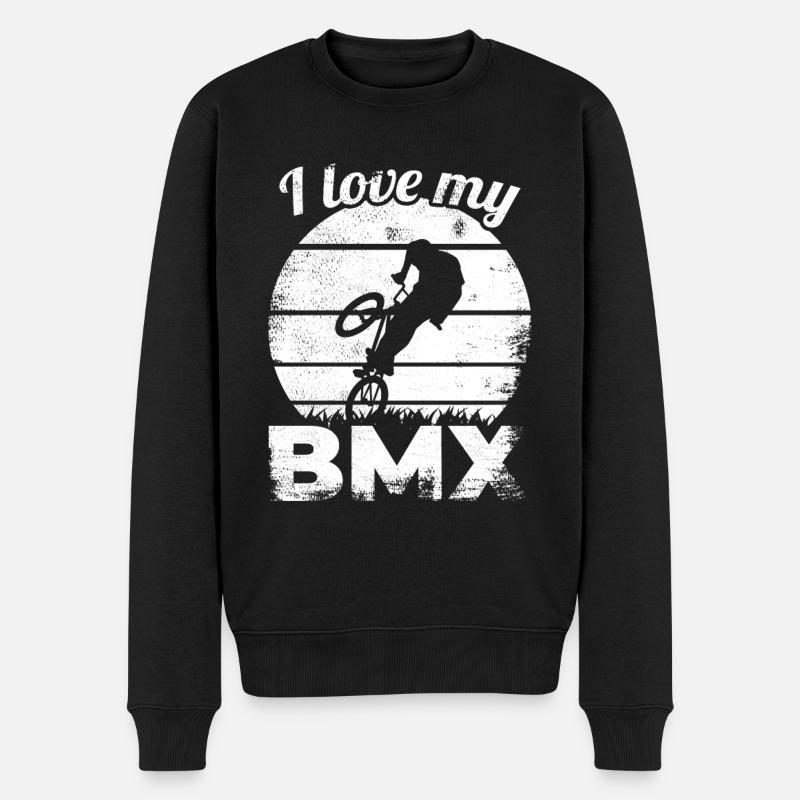 BMX Fahrer Spruch - Männer Premium Bio Pullover - Schwarz