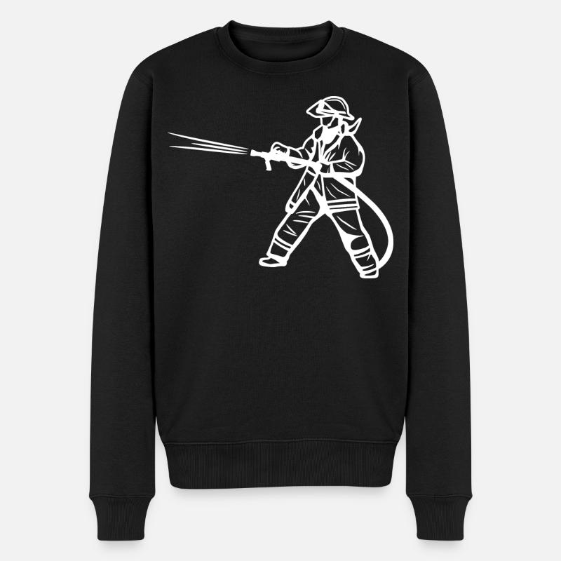 Dessin de pompier - Pull Premium bio Homme - noir