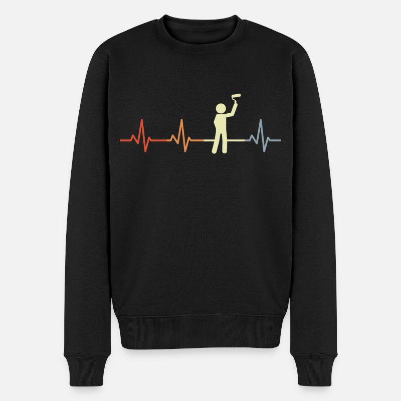 Master painter heart palpitations - Men's Premium Organic Jumper - black