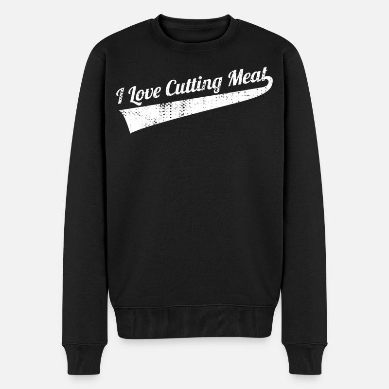 Fleisch schneiden - Männer Premium Bio Pullover - Schwarz