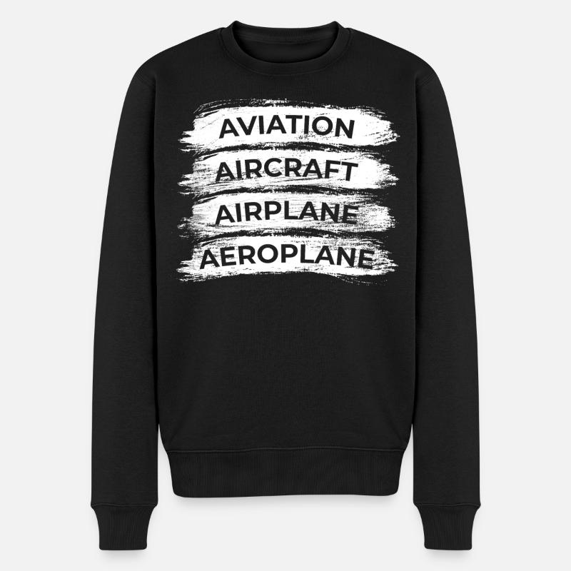 Flugzeugliebhaber Zeitplan - Männer Premium Bio Pullover - Schwarz