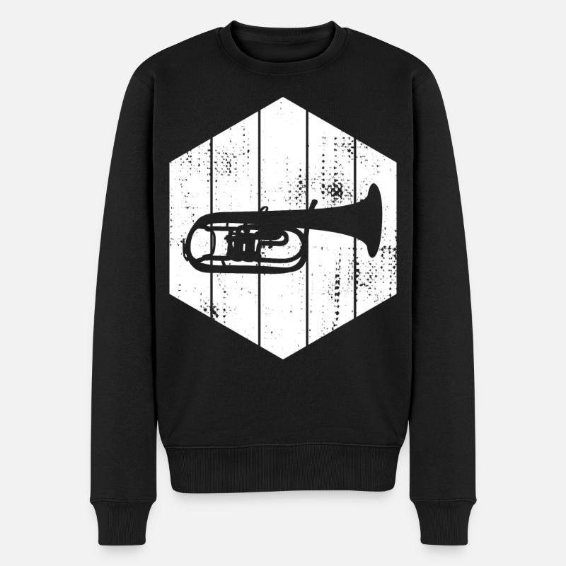 Dessin de trompette - Pull Premium bio Homme - noir