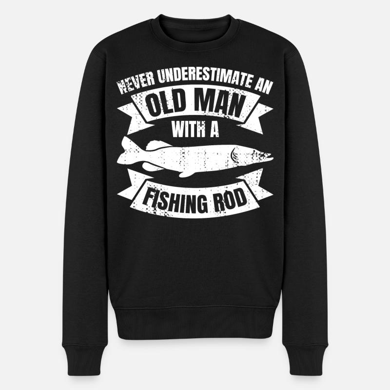 Grand-père pêcheur - Pull Premium bio Homme - noir