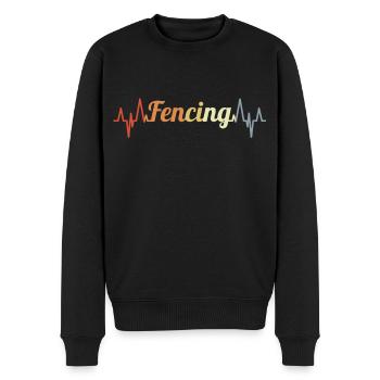 Fencing ECG Heart Line - Men's Premium Organic Jumper - black - Front - Nico (187cm)