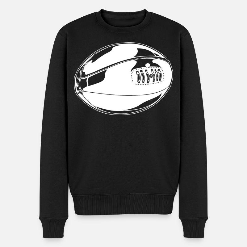 Dessin de ballon de rugby - Pull Premium bio Homme - noir