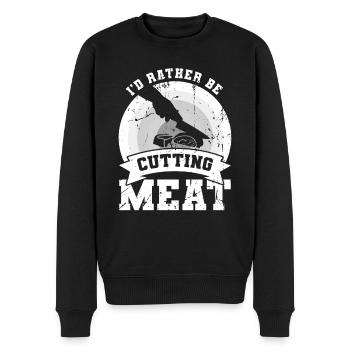 Je préfère couper la viande - Pull Premium bio Homme - noir - Devant - Nico (187cm)
