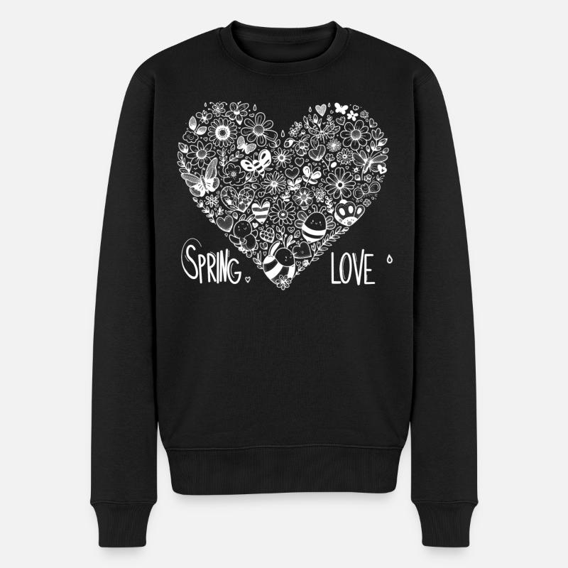 spring love - Männer Premium Bio Pullover - Schwarz