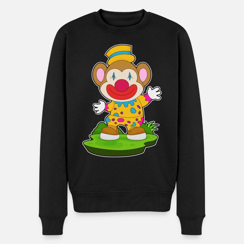 Affe Clown - Männer Premium Bio Pullover - Schwarz