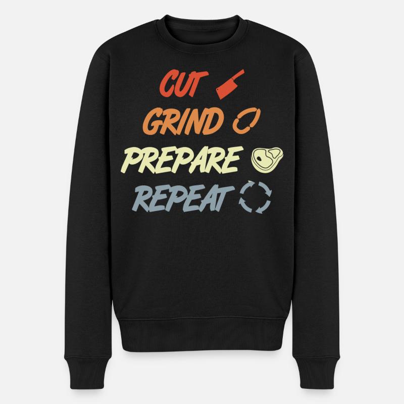 Zitat Metzger - Männer Premium Bio Pullover - Schwarz