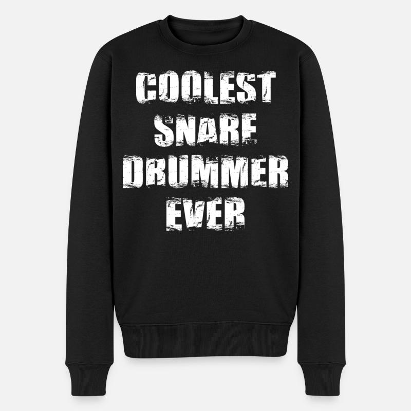 Der coolste Trommler aller Zeiten - Männer Premium Bio Pullover - Schwarz