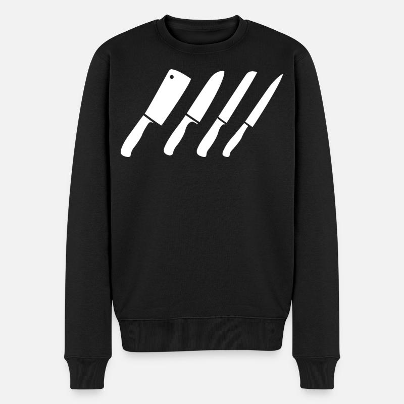Dessin au couteau - Pull Premium bio Homme - noir
