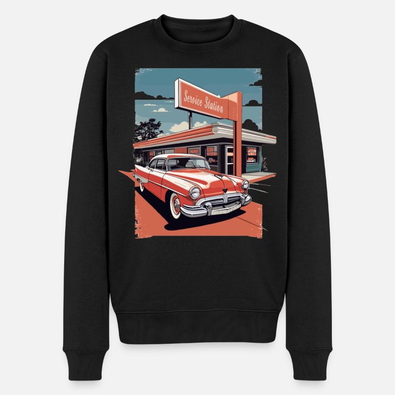 Voitures de collection 1950 - Pull Premium bio Homme - noir