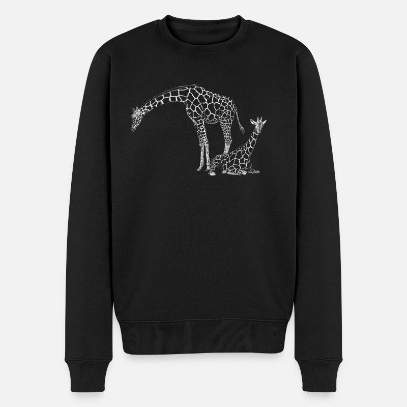Giraffen - Männer Premium Bio Pullover - Schwarz