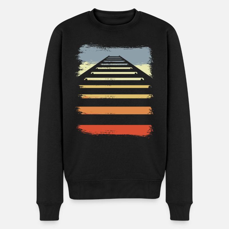 Bahngleise - Männer Premium Bio Pullover - Schwarz