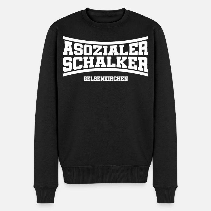 Asozialer Schalker Gelsenkirchen | Farbe änderbar - Männer Premium Bio Pullover - Schwarz
