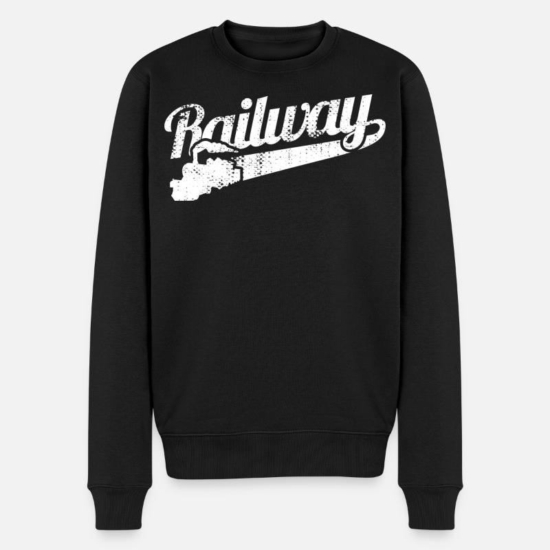 Liebe zur Eisenbahn - Männer Premium Bio Pullover - Schwarz