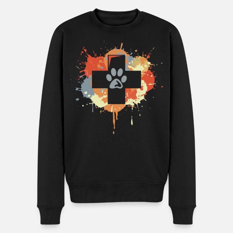 Dessin de premiers secours vétérinaire - Pull Premium bio Homme - noir