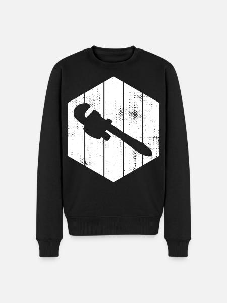 Pipe Wrench Sketch - Men's Premium Organic Jumper - black