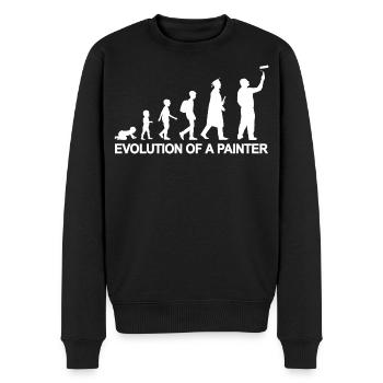 Development from child to painter - Men's Premium Organic Jumper - black - Front - Nico (187cm)