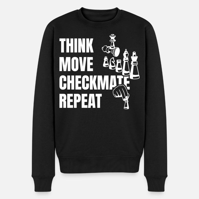 Pensez à jouer à Checkmate ensuite - Pull Premium bio Homme - noir