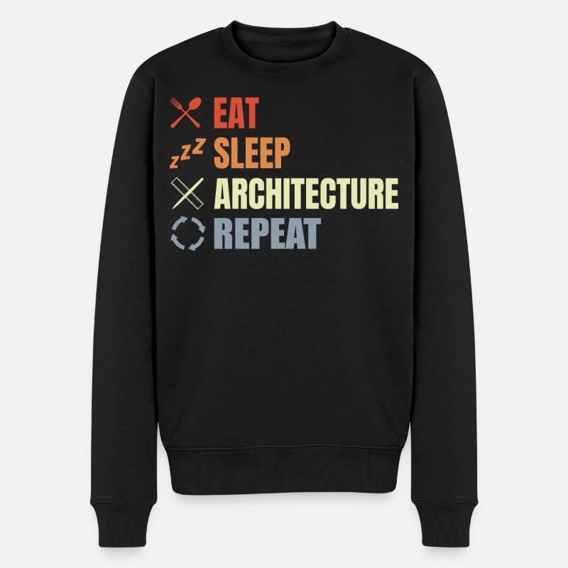 Manger Sommeil Architecture Répéter - Pull Premium bio Homme - noir