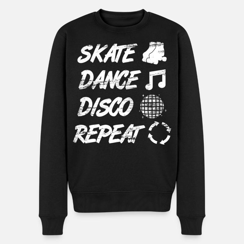Rollschuh Disco - Männer Premium Bio Pullover - Schwarz