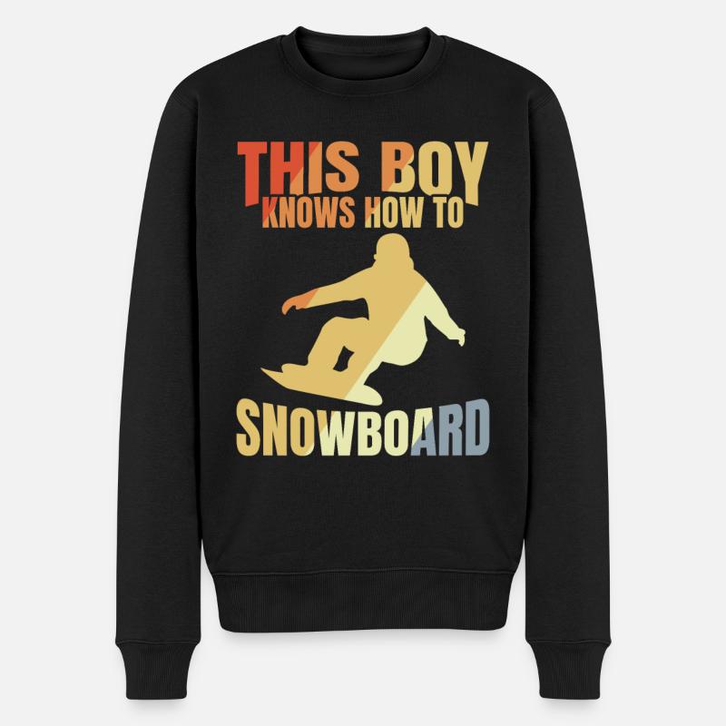 Snowboard Junge - Männer Premium Bio Pullover - Schwarz