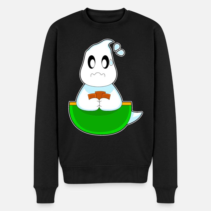 Geist Halloween Poker - Männer Premium Bio Pullover - Schwarz