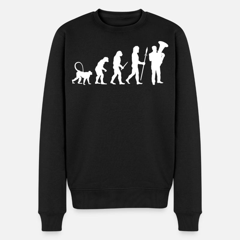 Entwicklung des Tubisten - Männer Premium Bio Pullover - Schwarz